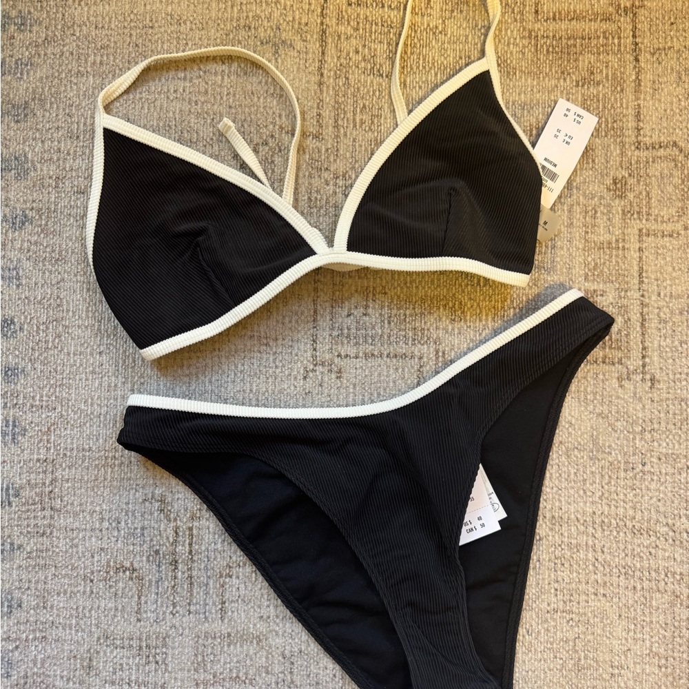 A&F Black and White Bikini Set